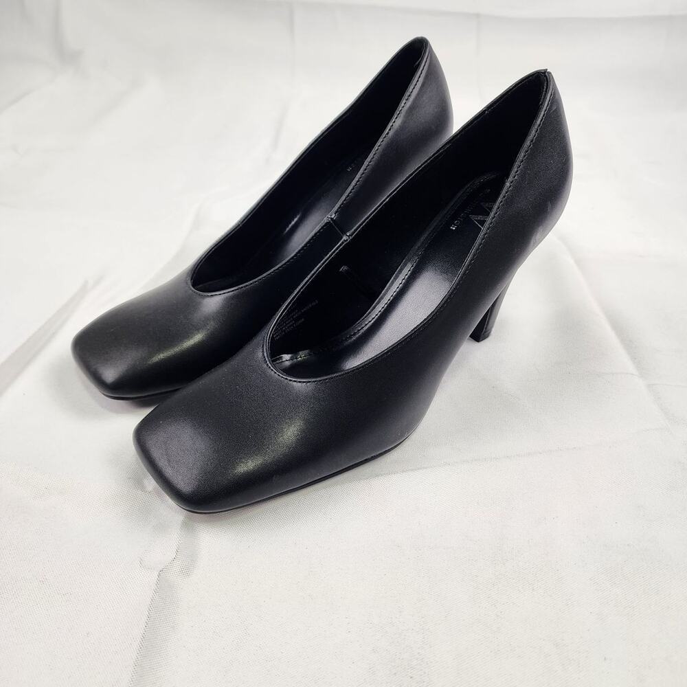 Worthington Wor East Black Square Toe Block Heel Pumps Women's Size 9